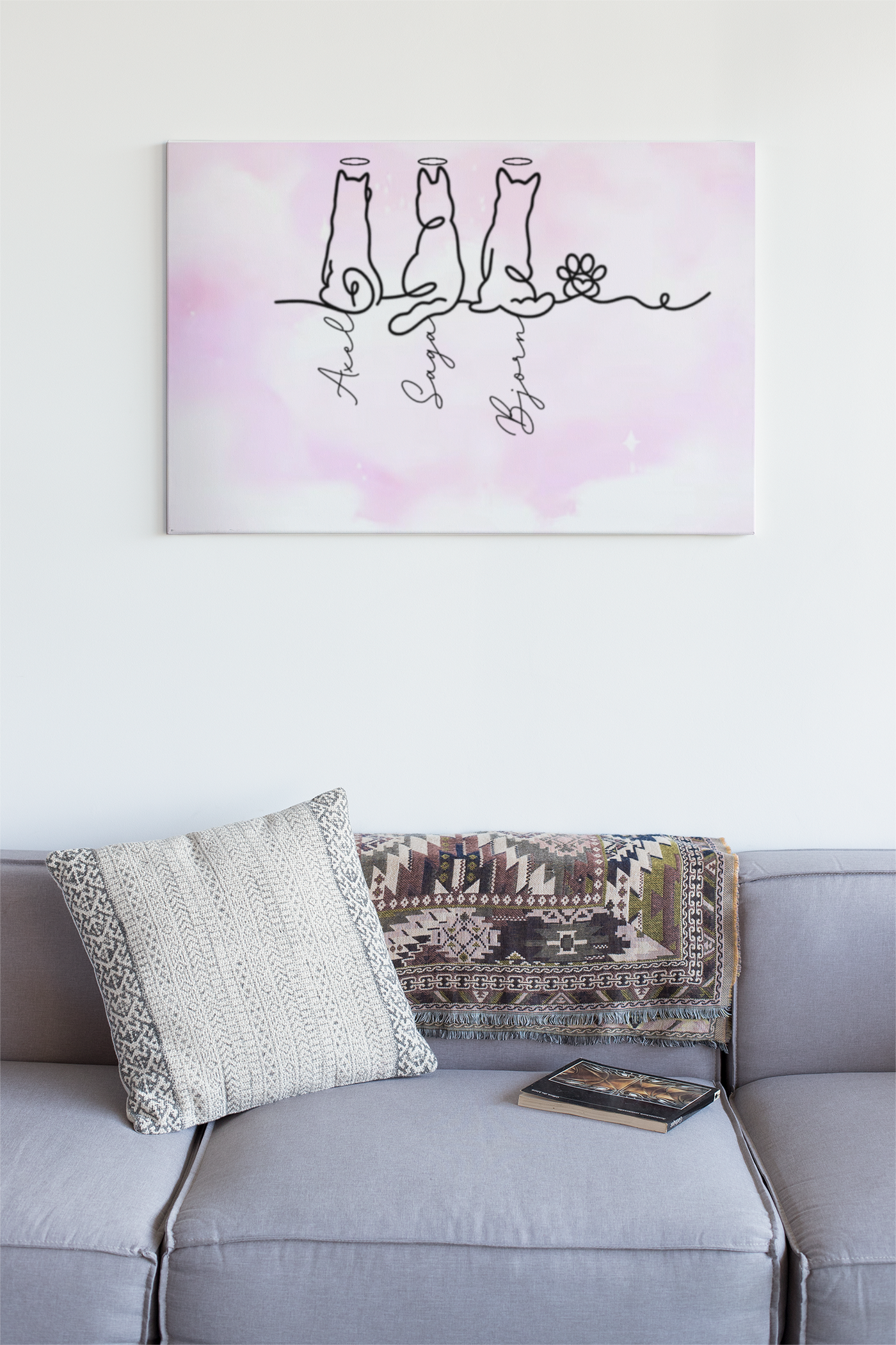 Personalisiertes Haustierposter – Hund Line-Art