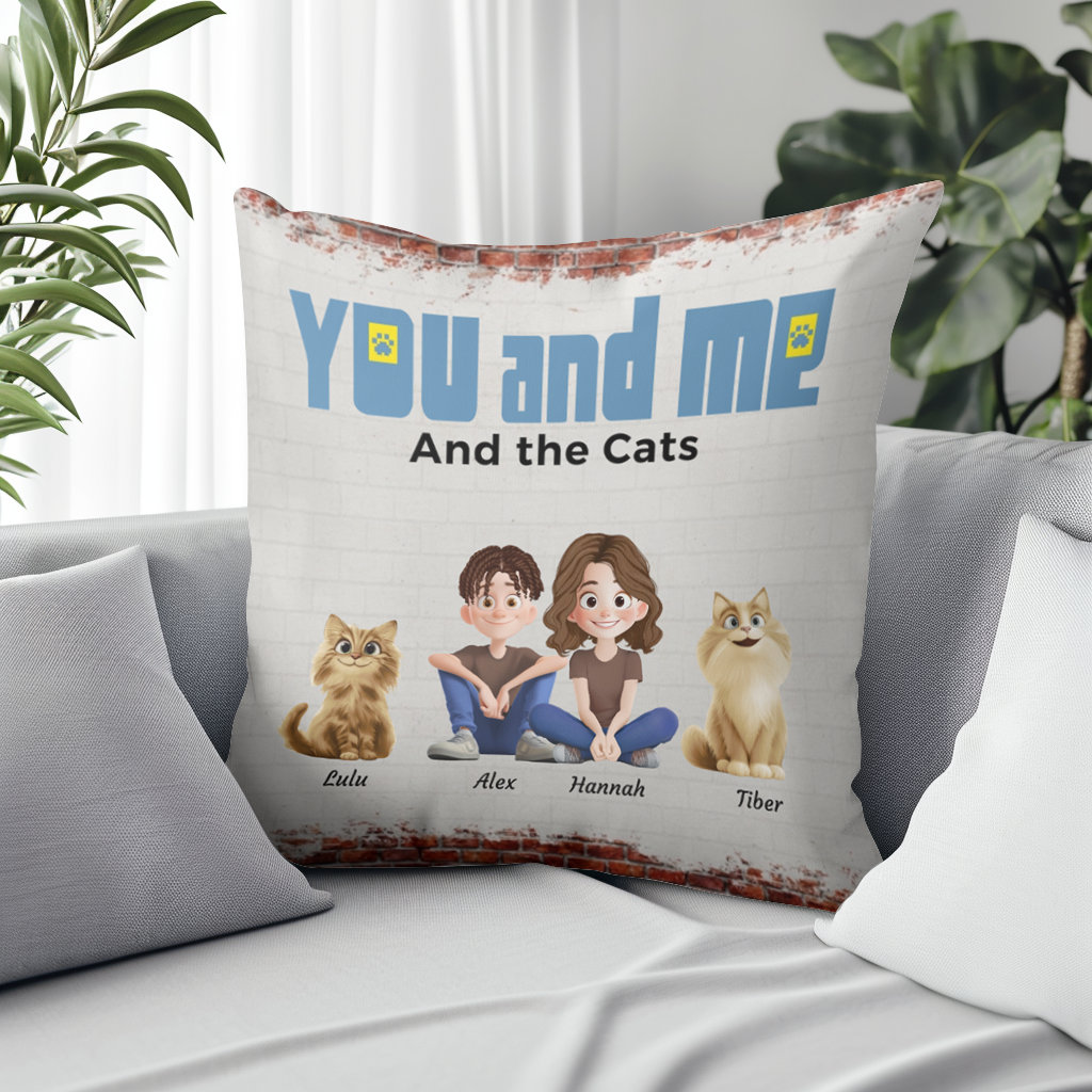 Personalisierter Kissenbezug – Du, ich & die Hunde
