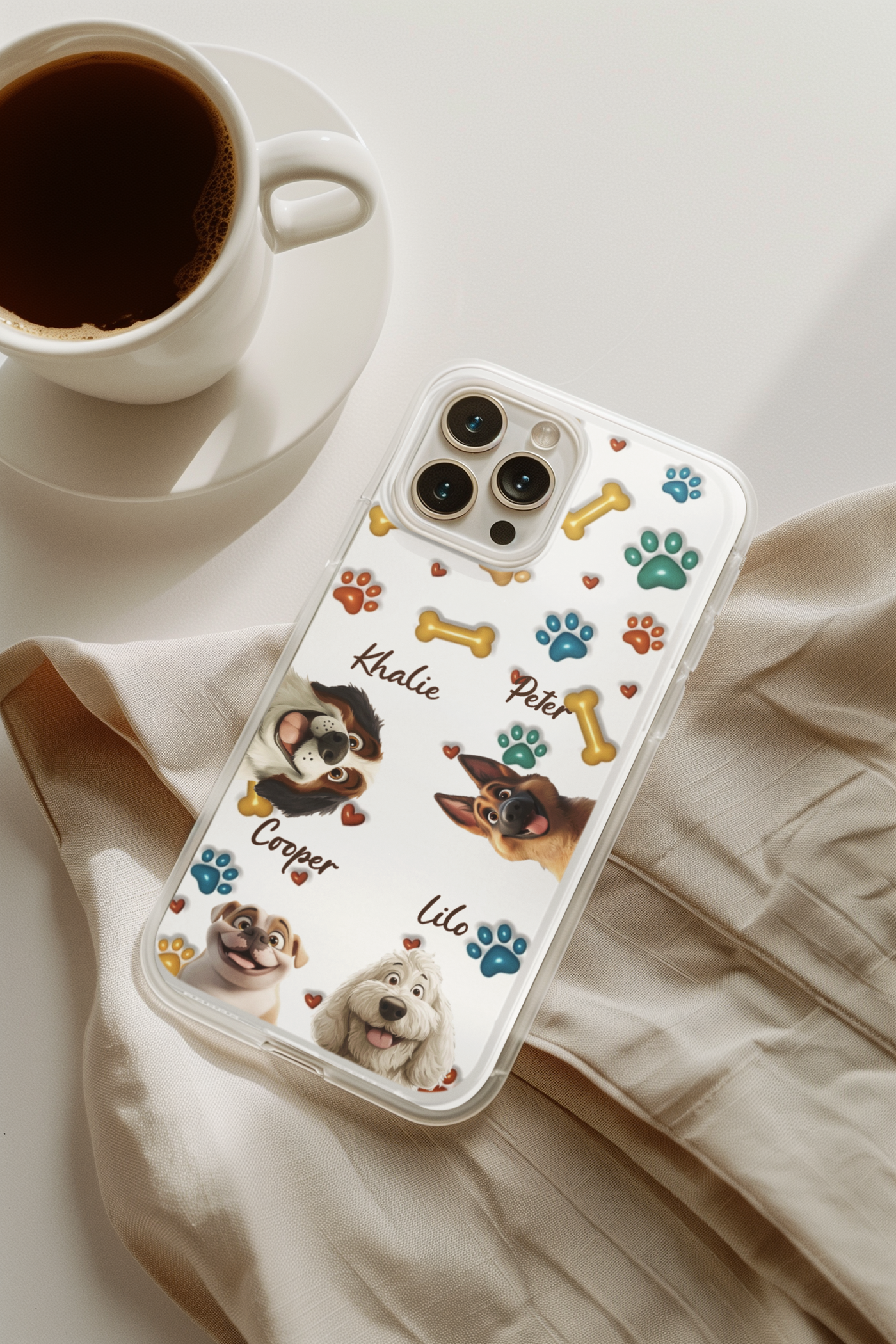 Personligt mobilcover – Hund i 3D-stil