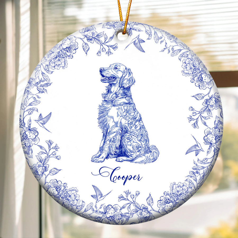 Personligt Julpynt - Hundälskare – Toile de Jouy i fransk stil