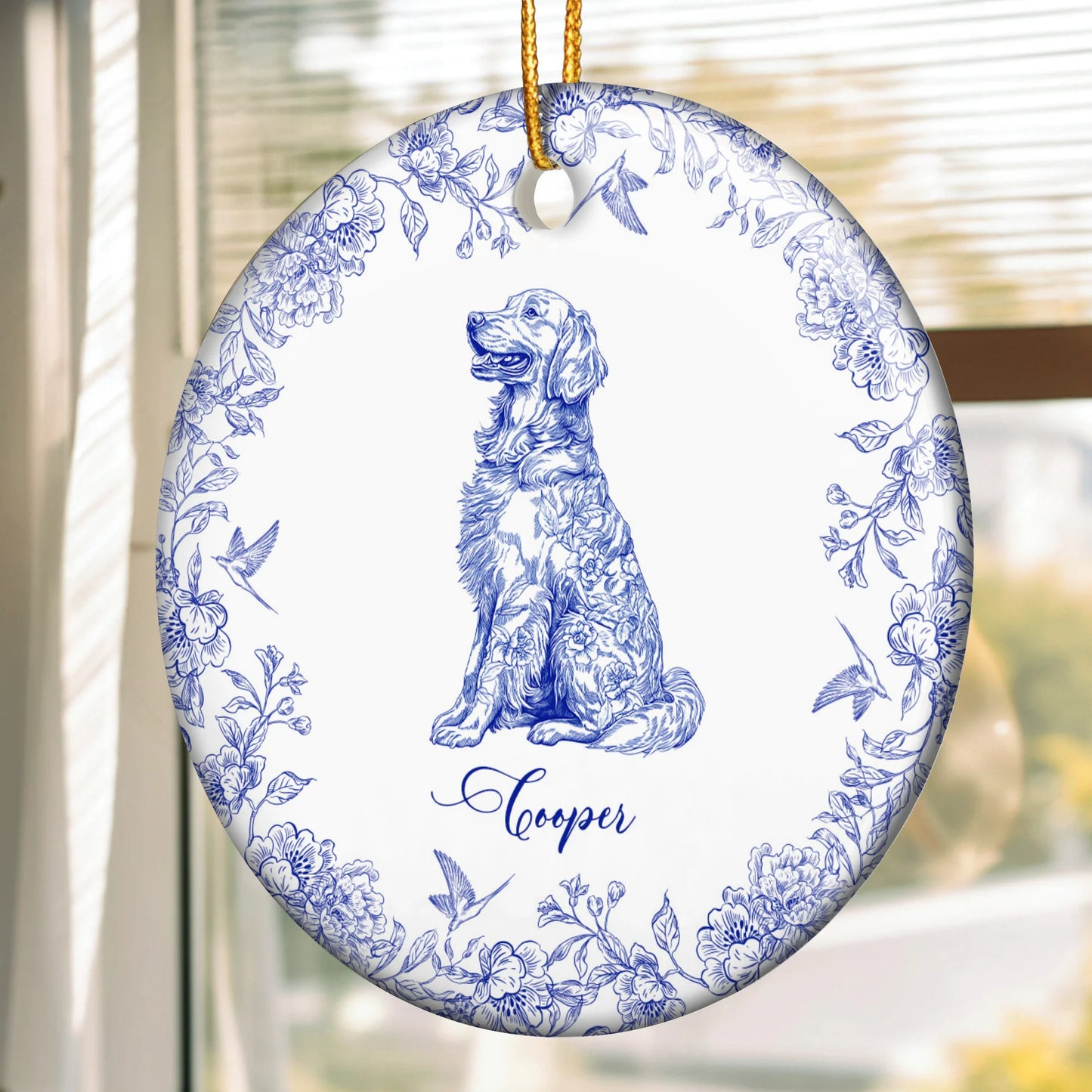 Personligt Julpynt - Hundälskare – Toile de Jouy i fransk stil