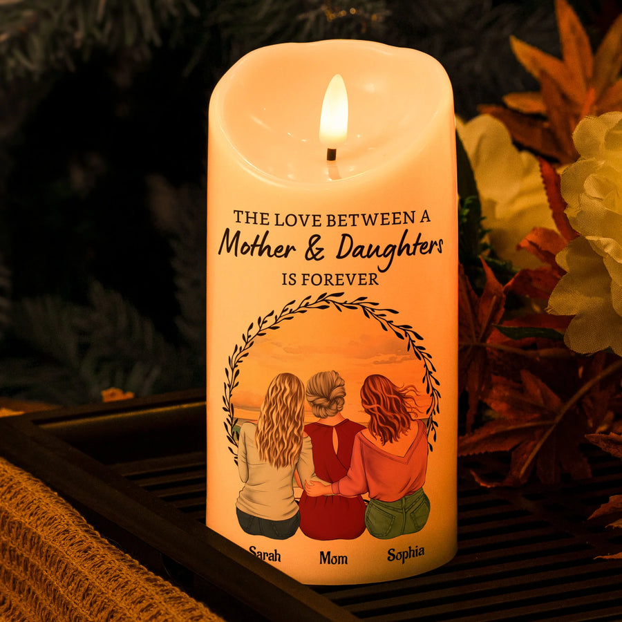 Personalisierte flammenlose LED-Kerze – Liebe zwischen Tochter und Mutter