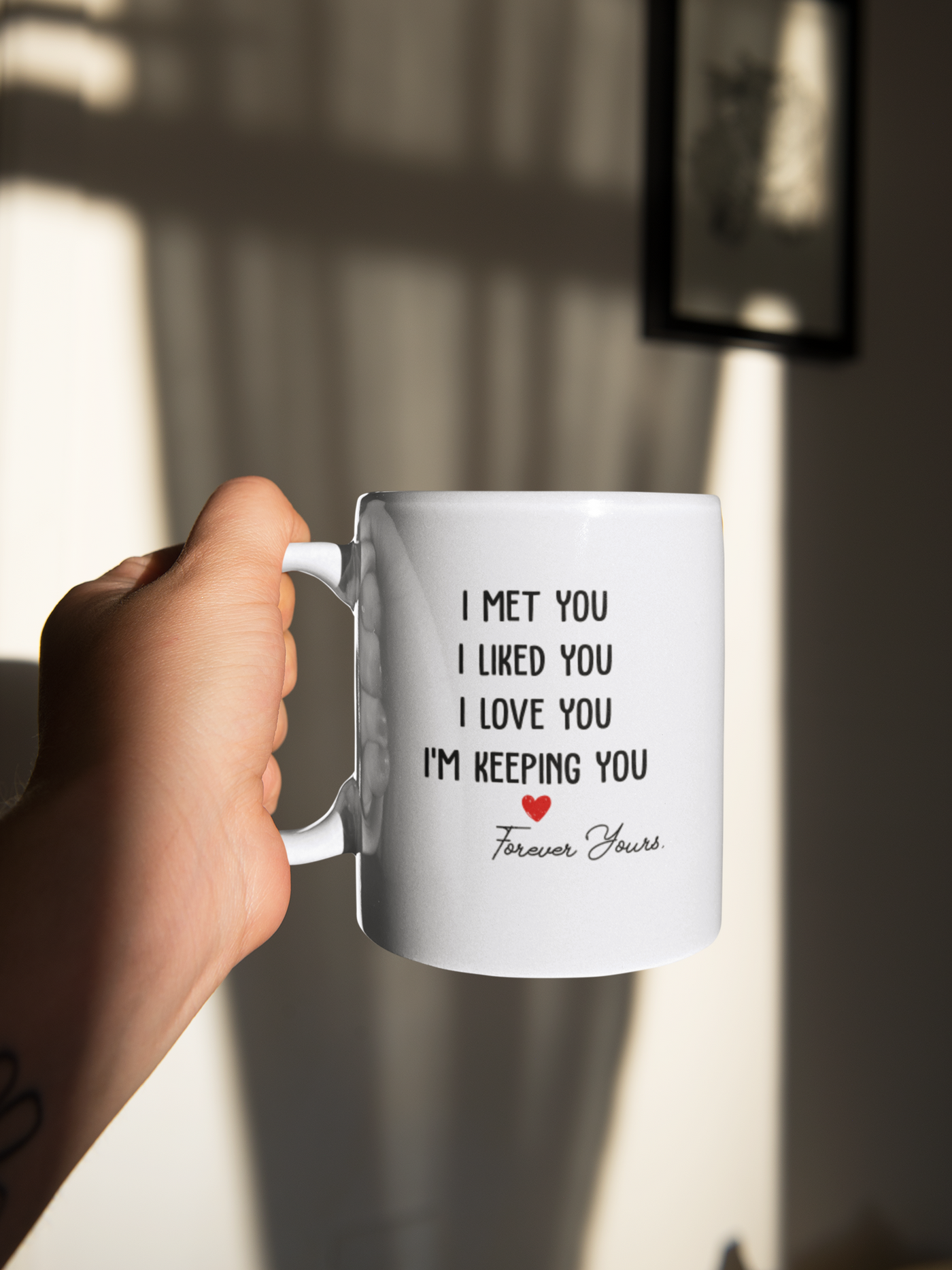 Personalisierte Tasse – Ich traf dich, ich mochte dich